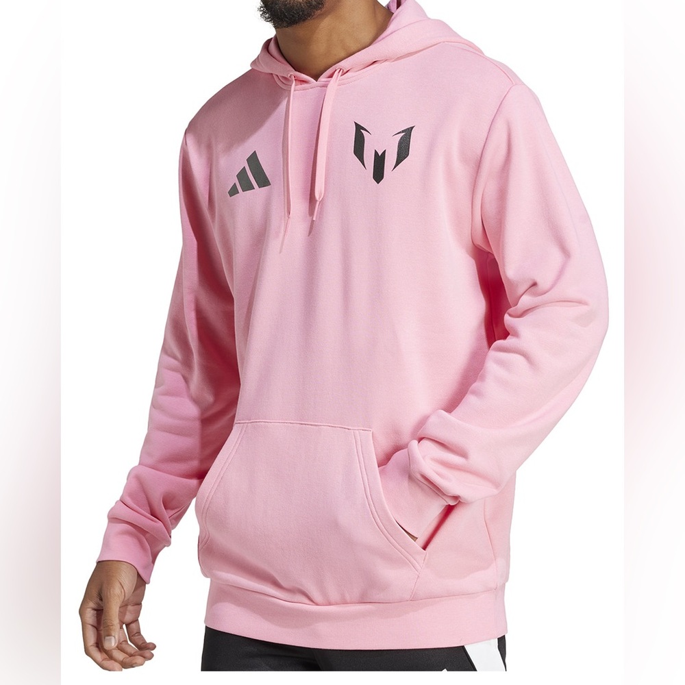 Adidas Lionel Messi Men's Pink‎ pullover Hoodie sweater size 2XL #10 soccer goat